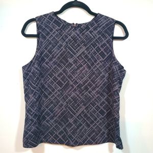 VINTAGE HARVE BENARD Sleeveless Blouse  Black/Gray